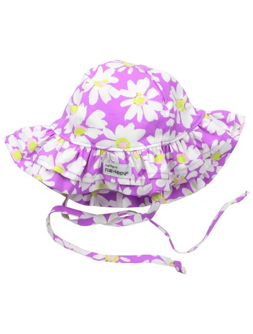 Flap Happy Baby Girls' UPF 50+ Double Ruffle Hat