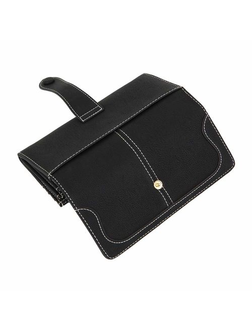 Women's Vegan Leather 17 Card Slots Card Holder Long Big Bifold Wallet