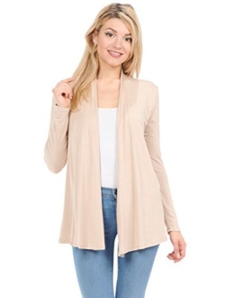 Pastel by Vivienne Women's Long Sleeve Jersey Cardigan (25+ Colors/S-XL)