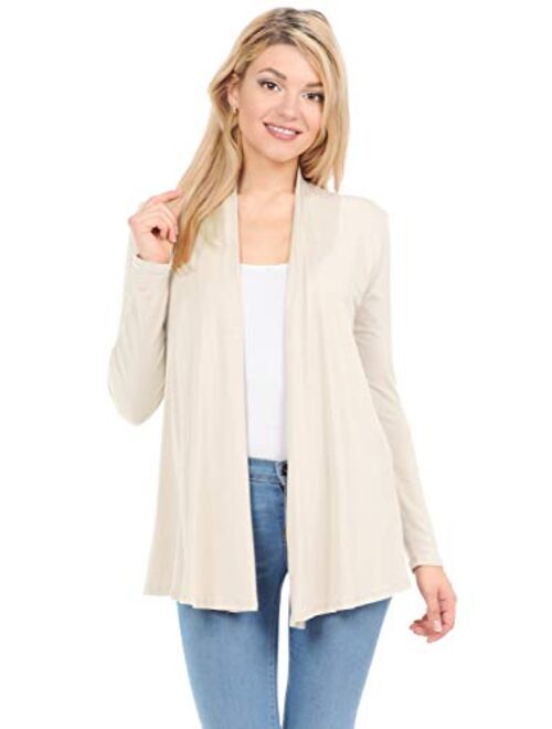 Pastel by Vivienne Women's Long Sleeve Jersey Cardigan (25+ Colors/S-XL)