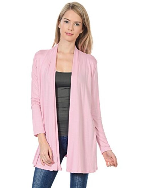 Pastel by Vivienne Women's Long Sleeve Jersey Cardigan (25+ Colors/S-XL)