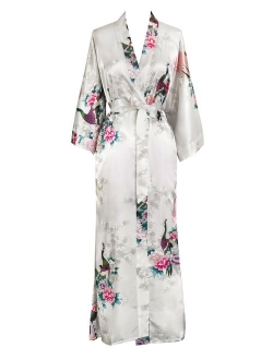 KIM+ONO Women's Satin Kimono Robe Long - Floral