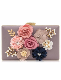 Evening Bag for Women, Flower Wedding Evening Clutch Purse Bride Floral Clutch Bag