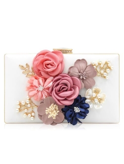 Evening Bag for Women, Flower Wedding Evening Clutch Purse Bride Floral Clutch Bag