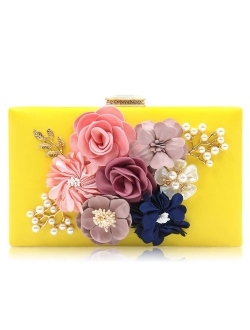 Evening Bag for Women, Flower Wedding Evening Clutch Purse Bride Floral Clutch Bag