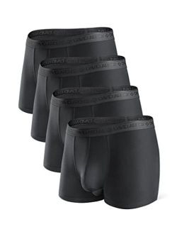 Men's 4 Pack Underwear Micro Modal Dual Pouches Trunks with Fly