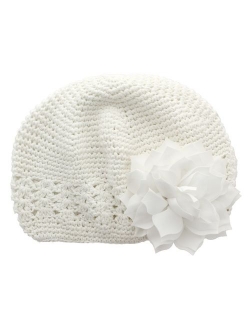 My Lello Little Girl's Crochet Beanie Hat with Flower