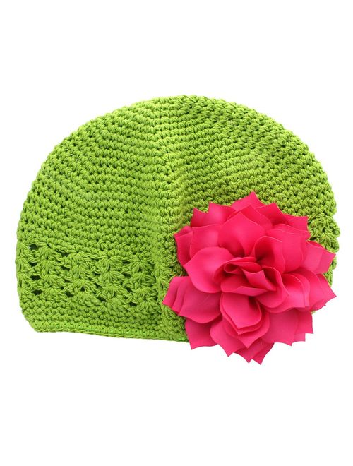 My Lello Little Girl's Crochet Beanie Hat with Flower