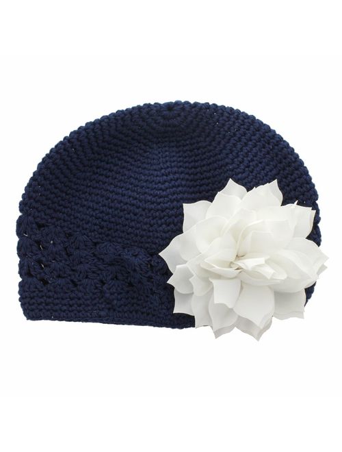 My Lello Little Girl's Crochet Beanie Hat with Flower