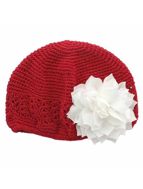 My Lello Little Girl's Crochet Beanie Hat with Flower