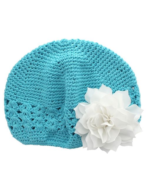 My Lello Little Girl's Crochet Beanie Hat with Flower