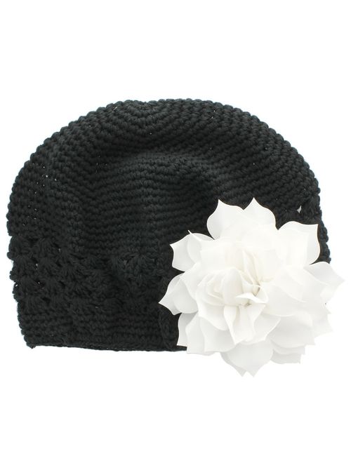 My Lello Little Girl's Crochet Beanie Hat with Flower