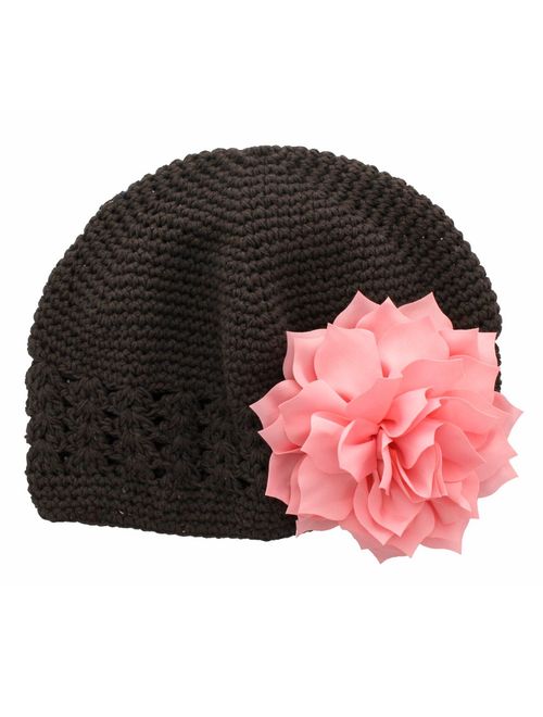 My Lello Little Girl's Crochet Beanie Hat with Flower