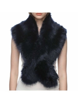 Dikoaina Extra Large Women's Faux Fur Collar for Winter Coat