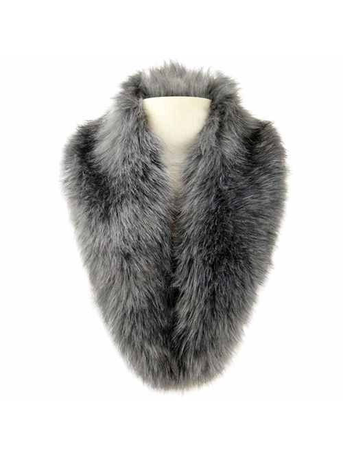 Dikoaina Extra Large Women's Faux Fur Collar for Winter Coat