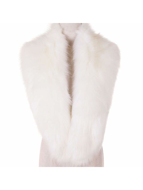 Dikoaina Extra Large Women's Faux Fur Collar for Winter Coat