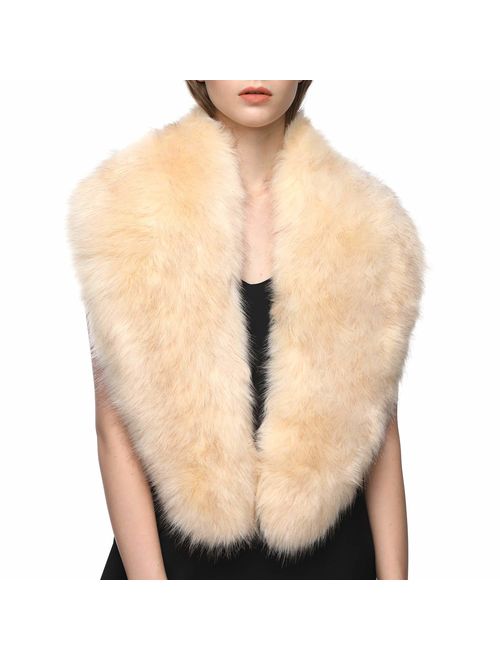 Dikoaina Extra Large Women's Faux Fur Collar for Winter Coat