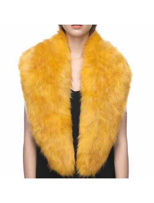 Dikoaina Extra Large Women's Faux Fur Collar for Winter Coat