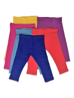 Boys Girls Toddler Little Kids Unisex 6 Pack Cotton Stretch Snug Fitting Long Pant Leggings