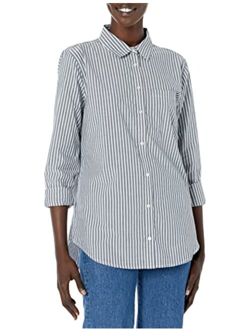 Amazon Essentials Women's Classic-Fit Long-Sleeve Poplin Shirt