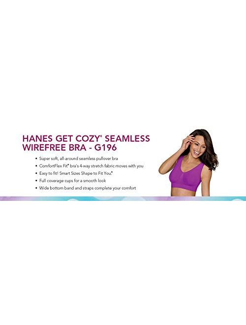 Hanes Women's Cozy Seamless Wire Free Bra, Nude, Large