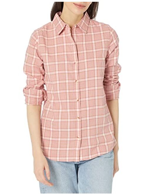 Amazon Essentials Women's Classic-Fit Long-Sleeve Lightweight Plaid Flannel Shirt