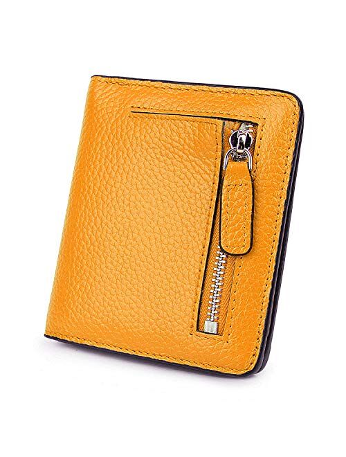 AINIMOER Small Leather Wallet for Women, Ladies Credit Card Holder RFID Blocking Women's Mini Bifold Pocket Purse