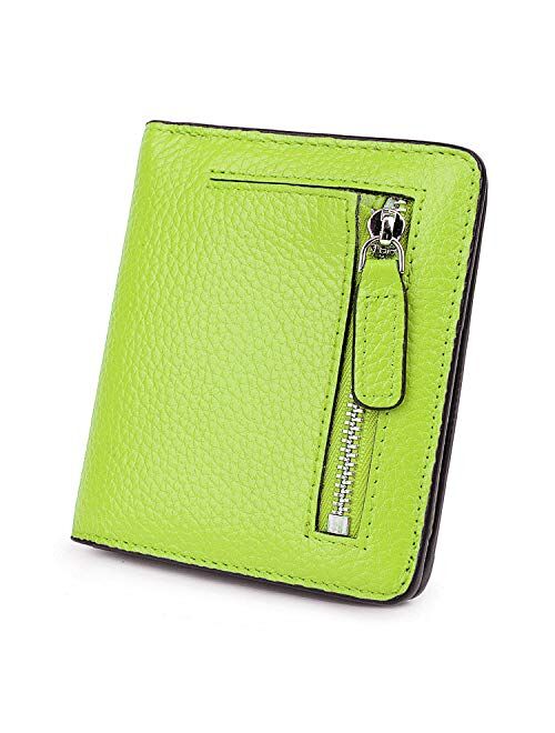 AINIMOER Small Leather Wallet for Women, Ladies Credit Card Holder RFID Blocking Women's Mini Bifold Pocket Purse