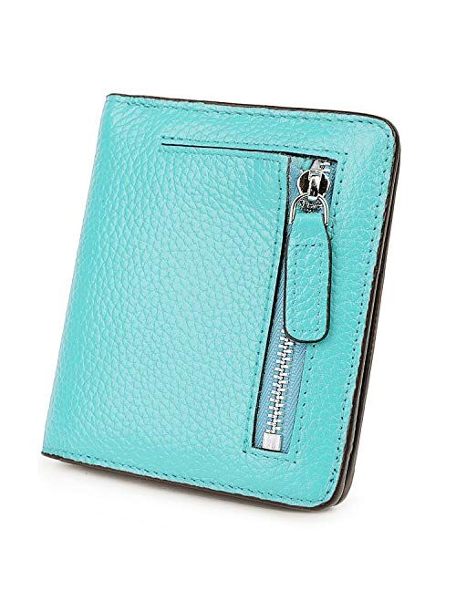 AINIMOER Small Leather Wallet for Women, Ladies Credit Card Holder RFID Blocking Women's Mini Bifold Pocket Purse