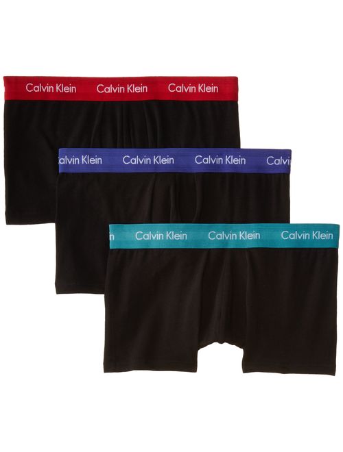 Calvin Klein Men's Cotton Solid Elastic Waist Stretch Low Rise Trunks