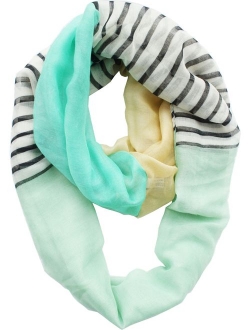 VIVIAN & VINCENT Soft Light Various Print Sheer Infinity loop circle Scarf