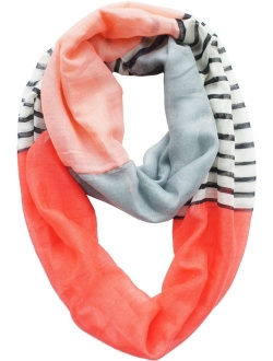 VIVIAN & VINCENT Soft Light Various Print Sheer Infinity loop circle Scarf