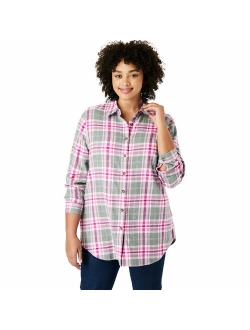 Women's Plus Size Classic Flannel Shirt