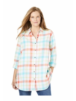 Women's Plus Size Classic Flannel Shirt