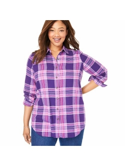 Women's Plus Size Classic Flannel Shirt