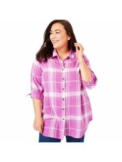 Women's Plus Size Classic Flannel Shirt