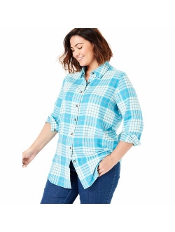 Women's Plus Size Classic Flannel Shirt