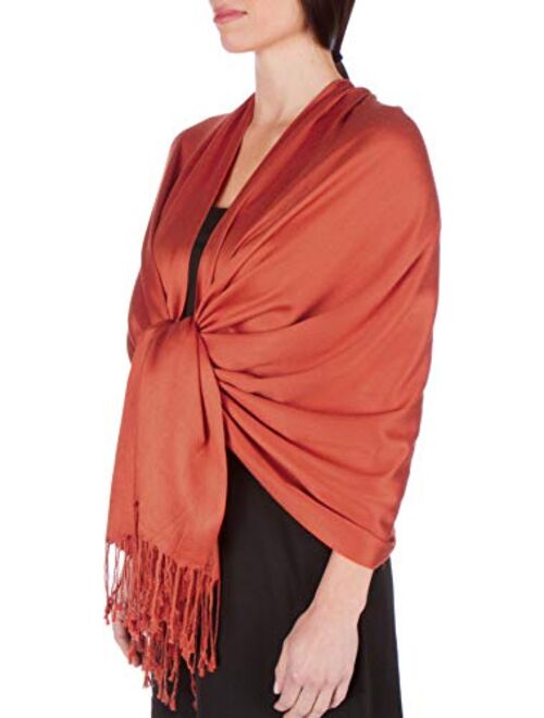 Sakkas Silky Solid Soft Pashmina Shawl Wrap Stole