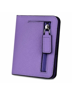 YALUXE Genuine Leather Wallet Women's RFID Blocking Small Compact Ladies Mini Purse with ID Window