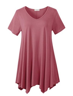 LARACE Women Casual T Shirt V-Neck Tunic Tops for Leggings