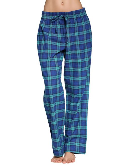 CYZ Women's 100% Cotton Super Soft Flannel Plaid Pajama/Lounge Pants