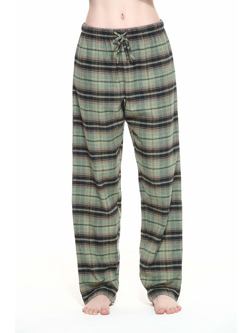 CYZ Women's 100% Cotton Super Soft Flannel Plaid Pajama/Lounge Pants