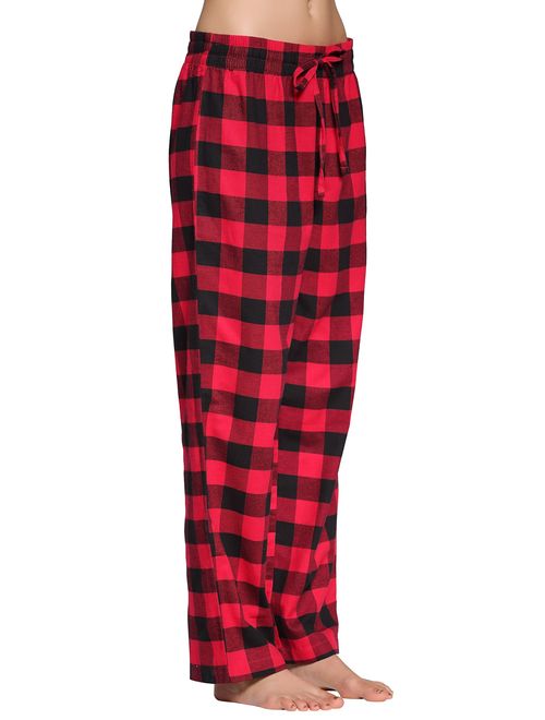 CYZ Women's 100% Cotton Super Soft Flannel Plaid Pajama/Lounge Pants