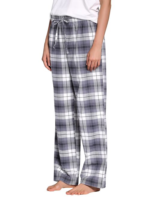 CYZ Women's 100% Cotton Super Soft Flannel Plaid Pajama/Lounge Pants