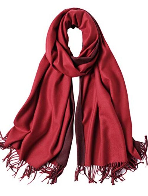 MaaMgic Womens Large Soft Cashmere Feel Pashmina Shawls Wraps Light Scarf