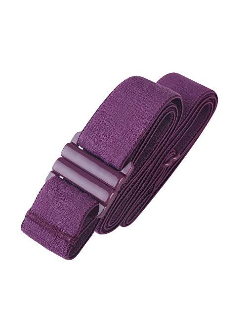 Adjustable No Show Flat Buckle Free Belt Stretchable Elastic Belt with Non-Slip Backing