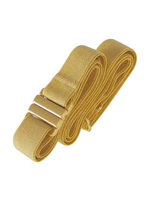 Adjustable No Show Flat Buckle Free Belt Stretchable Elastic Belt with Non-Slip Backing