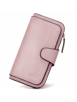 Wallet for Women Leather Designer Bifold Long Ladies Credit Card Holder Organizer Ladies Clutch