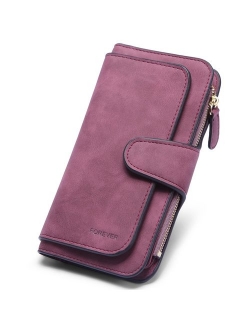 Wallet for Women Leather Designer Bifold Long Ladies Credit Card Holder Organizer Ladies Clutch