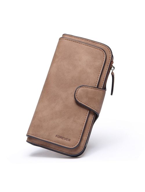 Wallet for Women Leather Designer Bifold Long Ladies Credit Card Holder Organizer Ladies Clutch